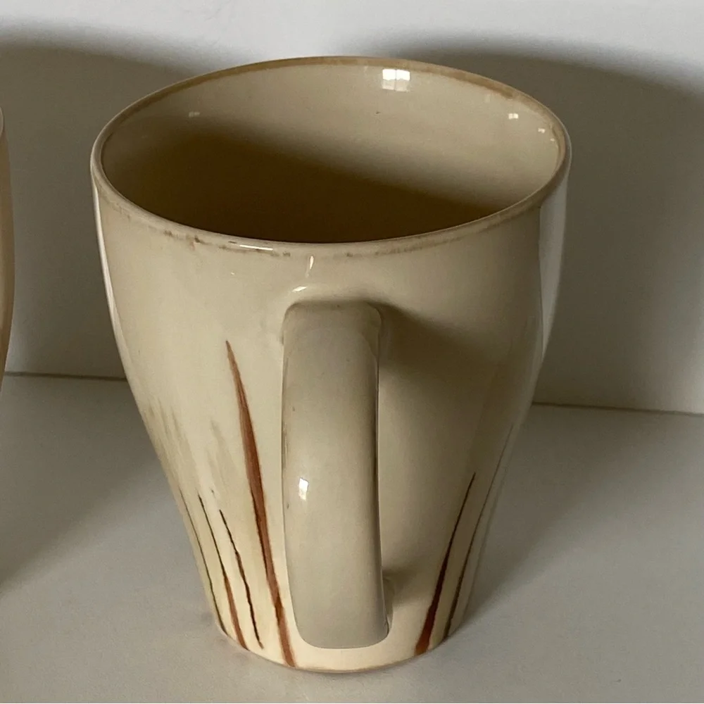 Pier 1 Imports Sanctuary Mugs Stoneware Set Of 2 Coffee Cups Mug Cup Beige